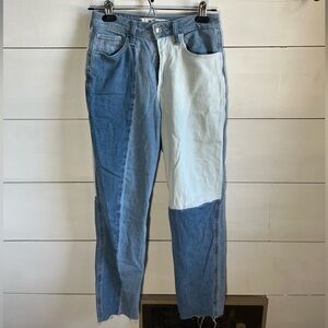 Hollister Two-Tone Light Blue Patchwork Women's Jeans